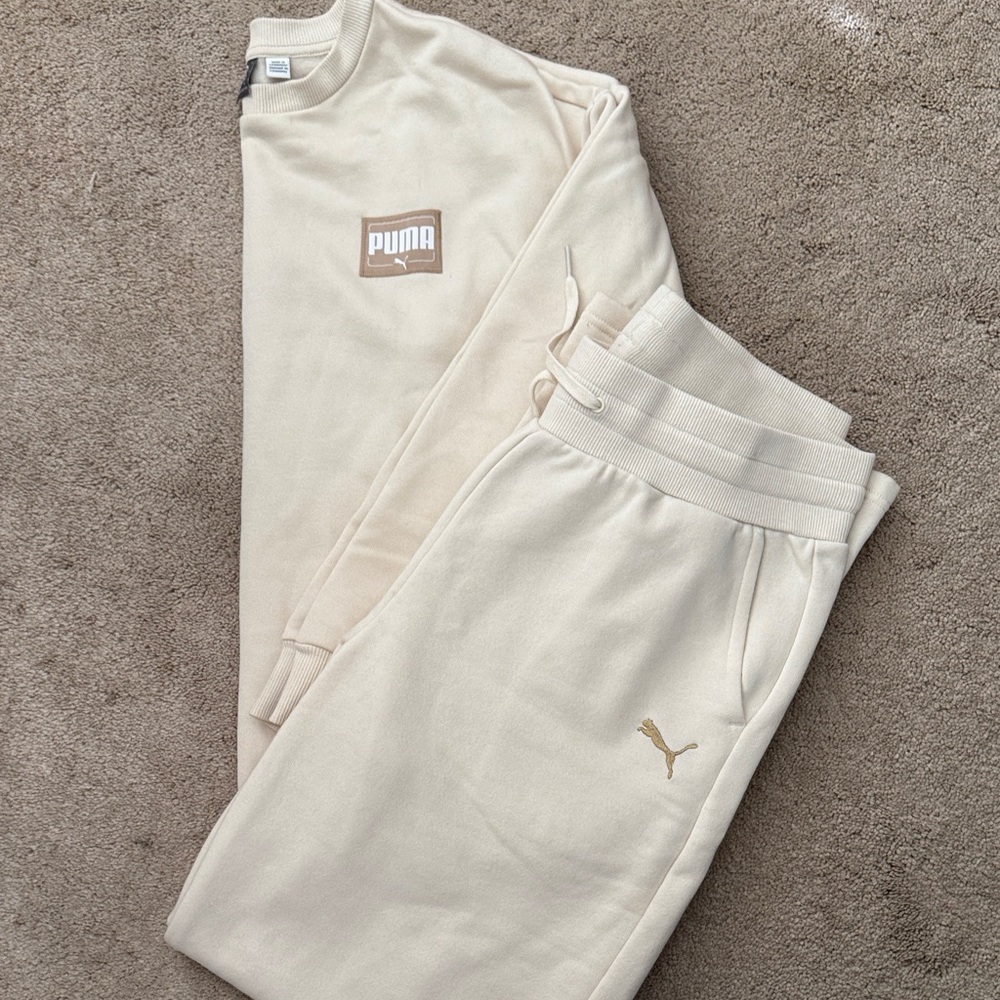 Puma Beige Tracksuit with Logo
